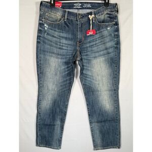Signature by Levi Strauss Womens Mid-Rise Slim Cuffed Jeans Blue Size 18 W34